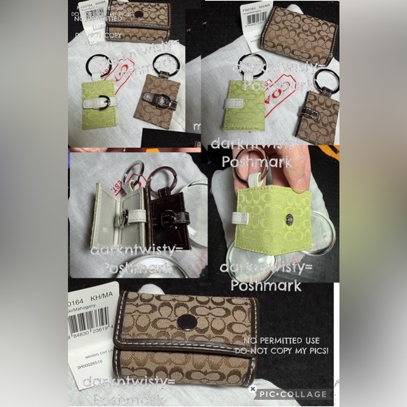 1 BNWT COACH SIGNATURE Contact Case, 2 BNWOT BAG CHARMS PHOTO FRAMES RECEIPT - Picture 6 of 10